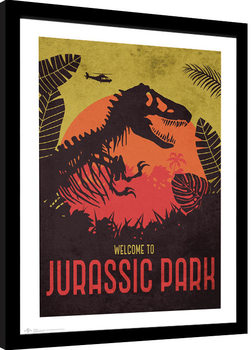 Innrammet plakat Jurassic Park - Silhouette