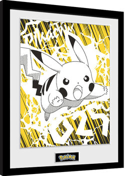 Innrammet plakat Pokemon - Pikachu Bolt 25