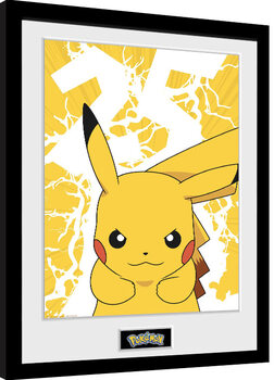 Innrammet plakat Pokemon - Pikachu Lightning 25
