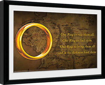 Innrammet plakat Sagan om ringen - One Ring