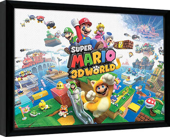 Innrammet plakat Super Mario - 3D World