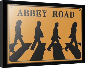 Innrammet plakat The Beatles - Abeey Road Sign