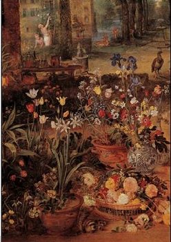 Jan Brueghel the Younger - Garden with flowers Reproduction d'art