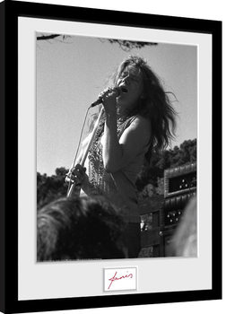 Poster înrămat Janis Joplin - Singing BW