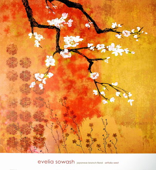 Umělecký tisk Japanese Branch Floral