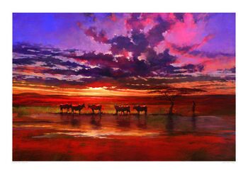 Jonathan Sanders - African Sunset Festmény reprodukció