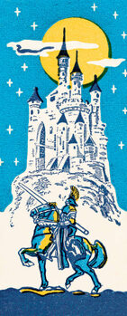 Sticker Knight going to a castle