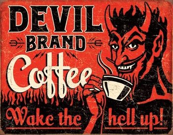 Kovinski znak Devil Brand Coffee