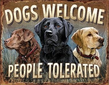 Kovinski znak Dogs Welcome