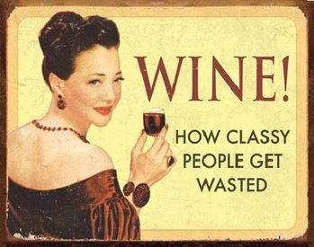 Kovinski znak EPHEMERA - WINE - For Classy People