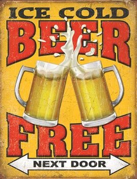 Kovinski znak Free Beer - Next Door