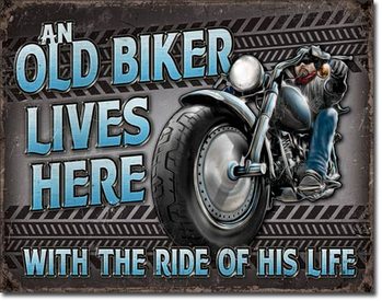 Kovinski znak Old Biker - Ride