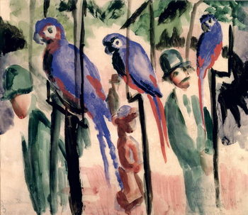 Blue Parrots Kunsttrykk