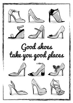Illustrasjon Heels Quote