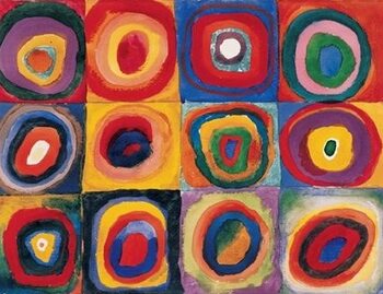 Kunsttrykk Color Study: Squares with Concentric Circles