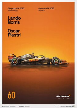 Kunsttrykk McLaren Formula 1 Team - 2023 Stealth Mode 60th Anniversary - Unique Numbers McLaren Poster