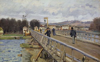 Billede på lærred Footbridge at Argenteuil, 1872
