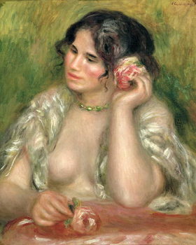 Billede på lærred Gabrielle with a Rose, 1911