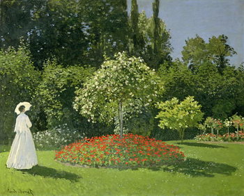 Billede på lærred Jeanne Marie Lecadre in the Garden, 1866