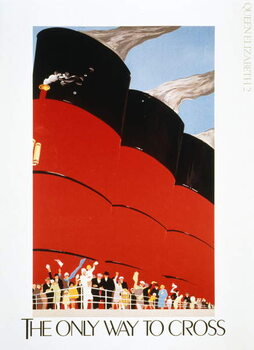 Billede på lærred Poster advertising the RMS Queen Mary