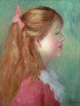Billede på lærred Young girl with Long hair in profile, 1890