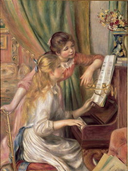 Billede på lærred Young Girls at the Piano, 1892