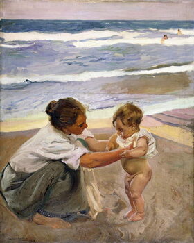 Billede på lærred A la Orilla del Mar, 1908