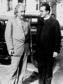 Billede på lærred Albert Einstein and Georges Lemaitre Abbot, 1933