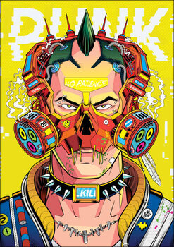 Billede på lærred Cyberpunk  poster illustration