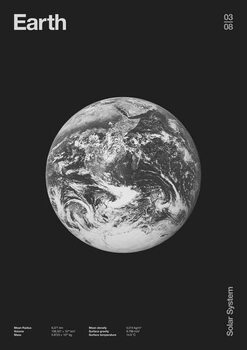 Billede på lærred Earth : Minimal Planets Datas, 2023