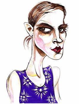 Billede på lærred Emma Watson -  caricature