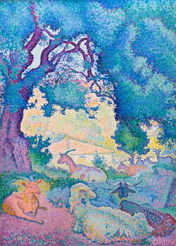 Billede på lærred Landscape with goats, 1895