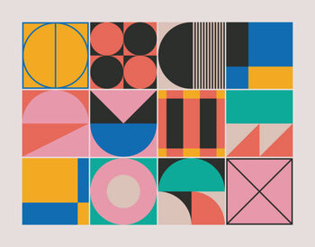 Billede på lærred Linear Shapes Design Geometric Abstract Pattern