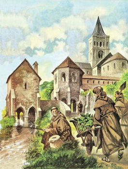 Billede på lærred Monks fishing