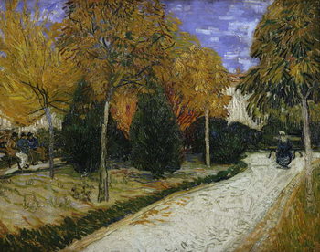 Billede på lærred Path in the Park at Arles, 1888