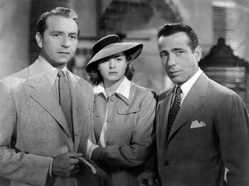 Billede på lærred Paul Henreid, Ingrid Bergman and Humphrey Bogart
