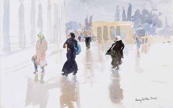 Billede på lærred Pilgrims on The Temple Mount, Jerusalem, 2019