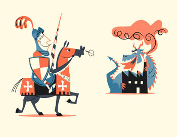 Billede på lærred retro style cartoon vector illustration -
