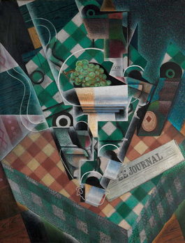Billede på lærred Still Life with Checked Tablecloth, 1915