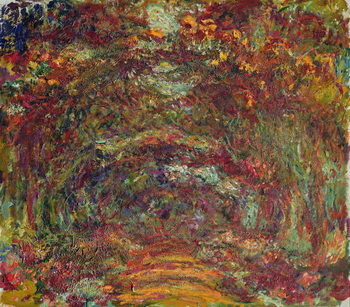 Billede på lærred The Rose Path, Giverny, 1920-22