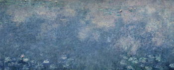 Billede på lærred Waterlilies: Two Weeping Willows, centre right section