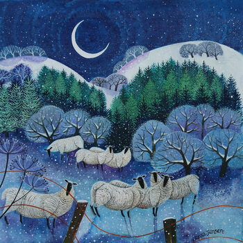 Billede på lærred Winter Downland Sheep, 2024