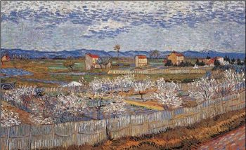 Reproducción de arte La Crau with Peach Trees in Blossom, 1889