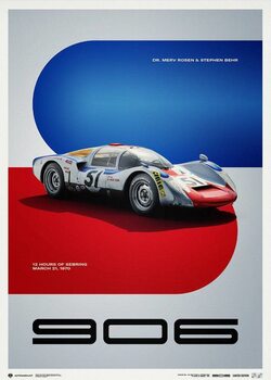 Reproducción de arte PORSCHE 906 - 12 HOURS OF SEBRING - 1970