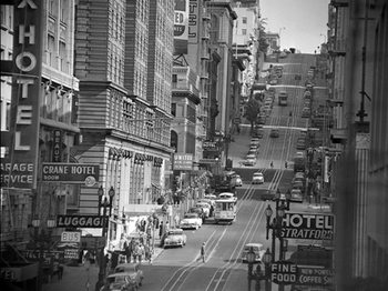 Reproducción de arte View of Powel street in San Francisco, 1953