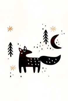 Leinwand Poster Little Winter Fox