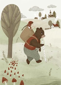 Leinwand Poster Mascha and bear