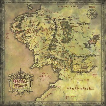 Leinwand Poster Middle Earth - Map