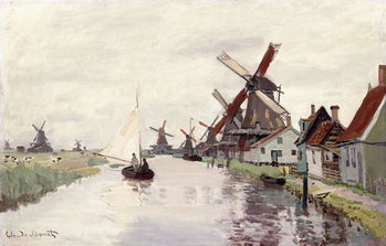 Leinwand Poster Windmill in Holland, 1871