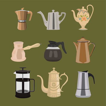 Bild auf Leinwand Coffee Pots